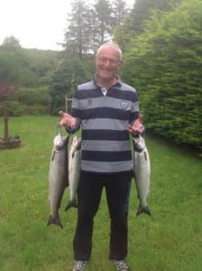 A happy Joel Guillou from France with his three River Moy grilse