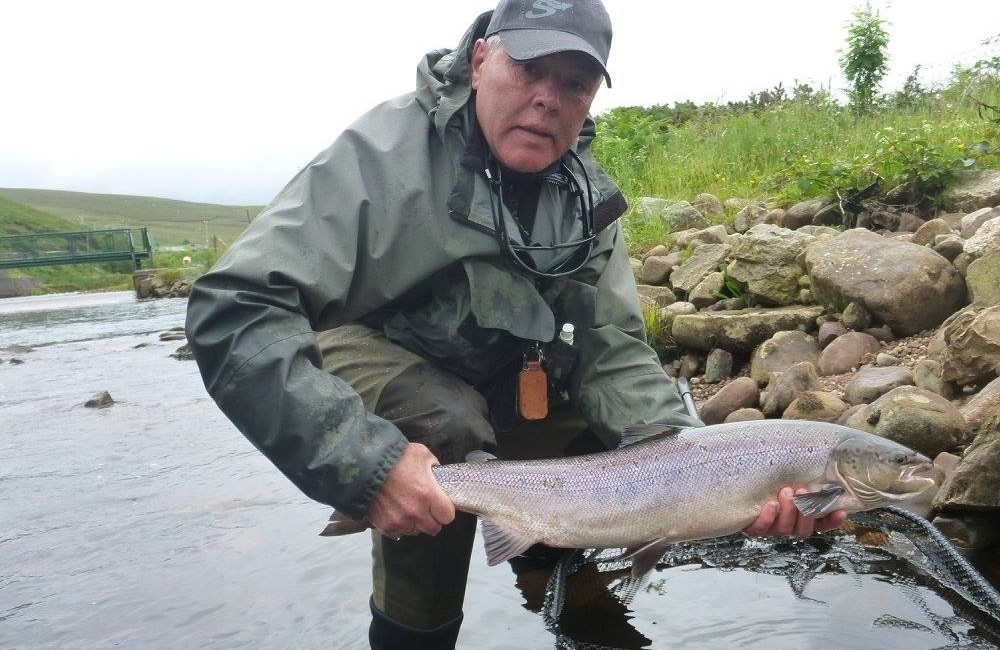 Paul de Neef, Belgium, with a fine Owenmore salmon ready for release