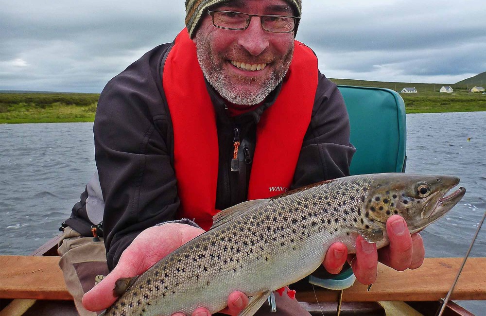  A very happy Paul O’Reilly, Navan, with one of his many fine Carrowmore sea trout 