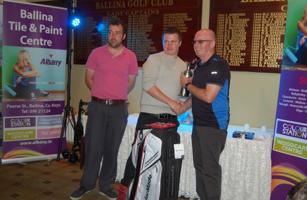 Photo 1 – Peter James Adult Comp Winner Caption: Peter James Winner of the Albany Open, Adult 18 Hole Competition on Saturday 13th August 2016. With John Slater, Host and Sponsor, Albany Ballina Tile & Paint and Keith Cunningham