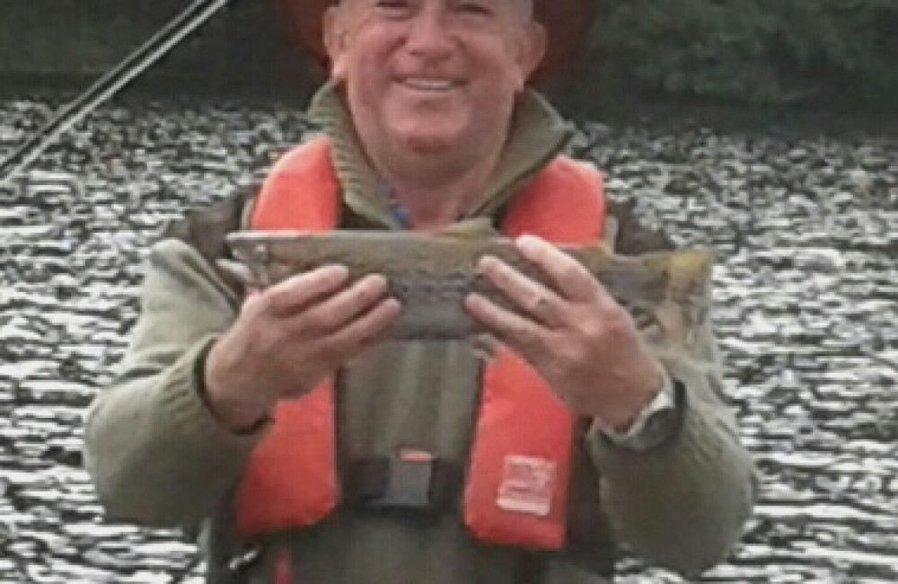 The lucky winner, Jim Entwhistle, with his Glencar sea trout