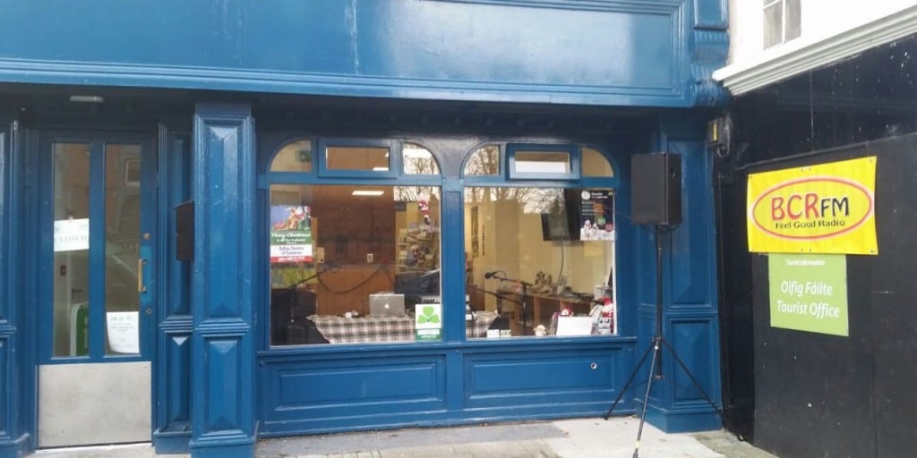 Ballina Community Radio hosts outside Broadcast at Ballina Tourist Office