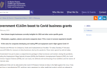 New COVID Aid Scheme Welcome But More Detail Needed, says Chambers Ireland